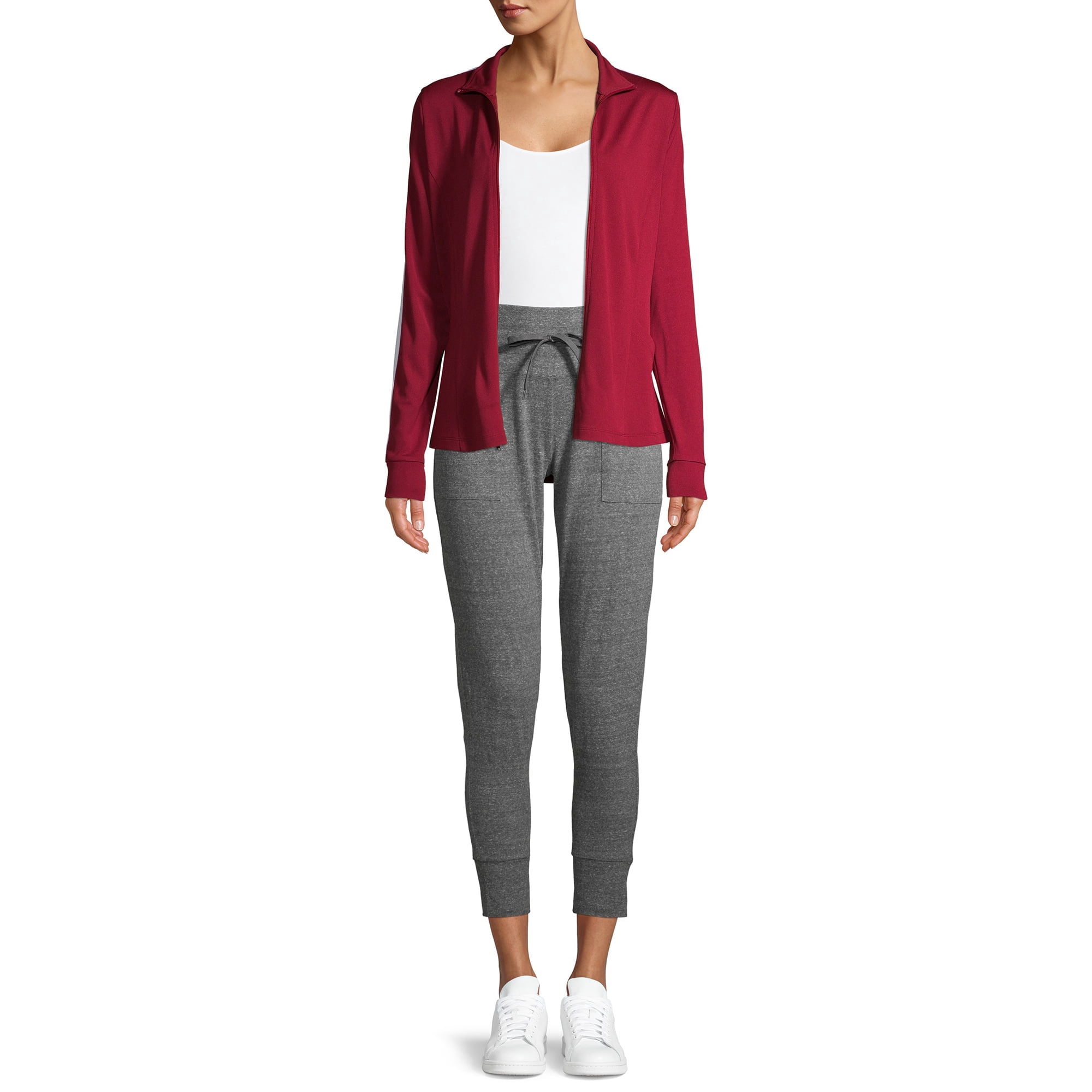 Athletic Works Long Sleeve Active Fit Stripes Fashion Jacket (Women's) 1 Pack