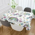 thumbnail image 3 of WOBOGO Pattern with Cute Unicorns and Rainbows Square Tablecloth 54×54in Polyester Fabric Tablecloth Washable Dust Resistant Wrinkle Resistant, 3 of 9
