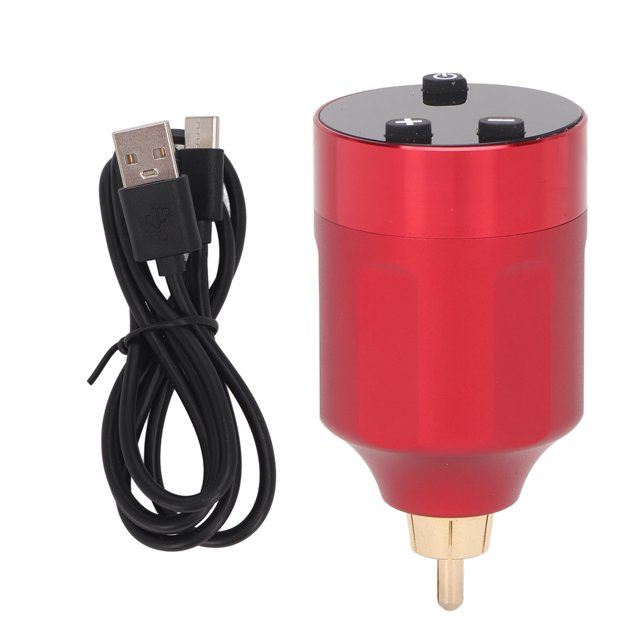 Fuente de alimentación para tatuajes inalámbrica 4?12V DC5V 1A Pantalla LCD 1200mAh Batería recargable por USB para pluma de tatuaje RCA
