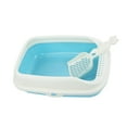 thumbnail image 2 of Cat Litter Box Open Top Kitty Litter Box Tray Potty Toilet for Small Medium Cats blue S, 2 of 8