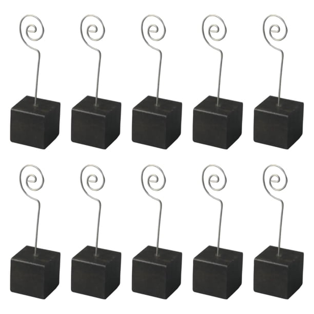 10x Porta tarjetas de lugar Porta tarjetas Estante Decoración Mesa multiusos Clip de imagen para Negro