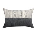 thumbnail image 1 of Almohada decorativa de algodón tejida a mano Benzara Inc 24 x 16 pulgadas gris y blanco, 1 of 2