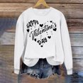 thumbnail image 2 of ibuvkizy Womens Sweatshirts Valentines Day Love Heart Round Neck Printed Sweatshirts Long Sleeved Pullover Top Sweatshirt White,S, 2 of 4