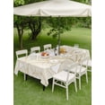thumbnail image 4 of Outdoor Tablecloth with Umbrella Hole for Patio/Picnic/Party/Camping, Banana Leaves Waterproof Table Cloth Rectangle Table Cover Washable, Summer Tropical Plants Leaf Gold White (60"x 120"), 4 of 9