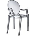thumbnail image 3 of Hawthorne Collections 18.5" Modern Plastic Dining Arm Chair in Smoke Gray, 3 of 4