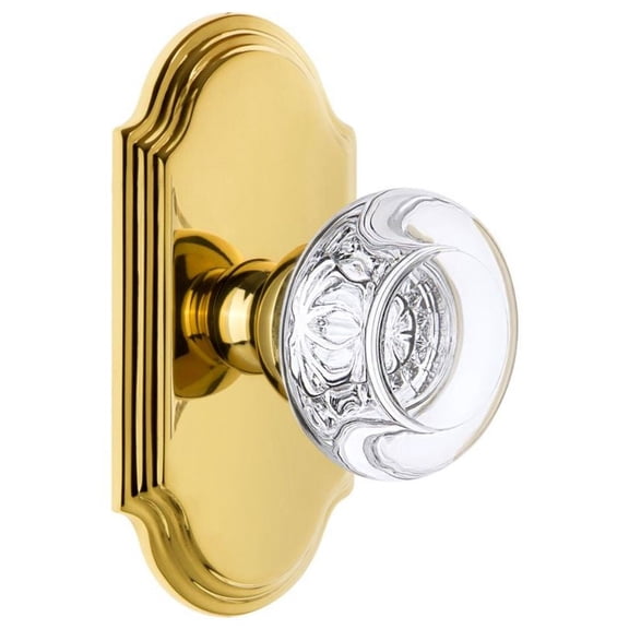 Grandeur 811510 Arc Solid Brass Rose Dummy Door Knob Set - Brass