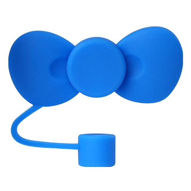 Tapa de paja genérica, tapa de paja con forma de lazo de 10 mm, accesorios para vasos de agua, azul oscuro