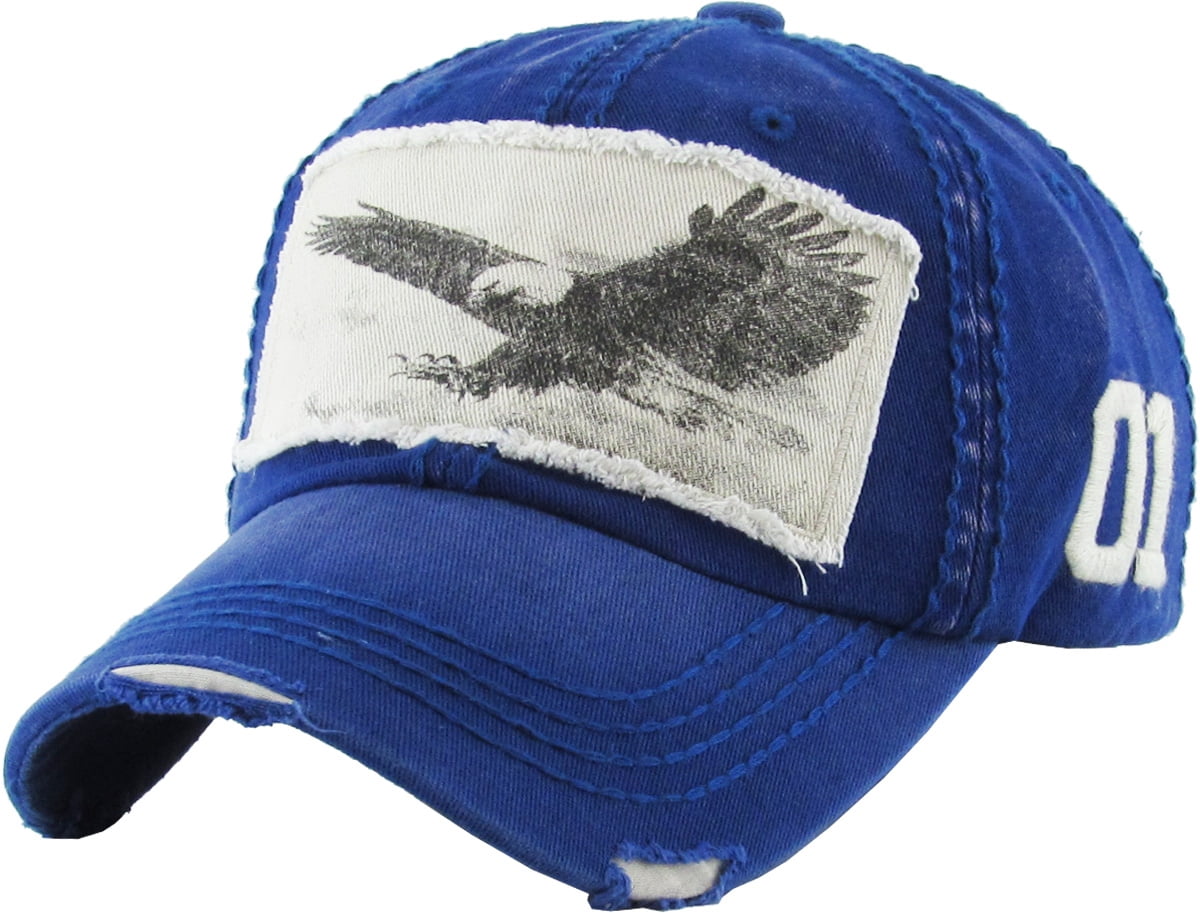 El Borracho Snapback Hat – Royal White Mesh With Eagle USA Design | 100% Cotton, Yupoong Brand