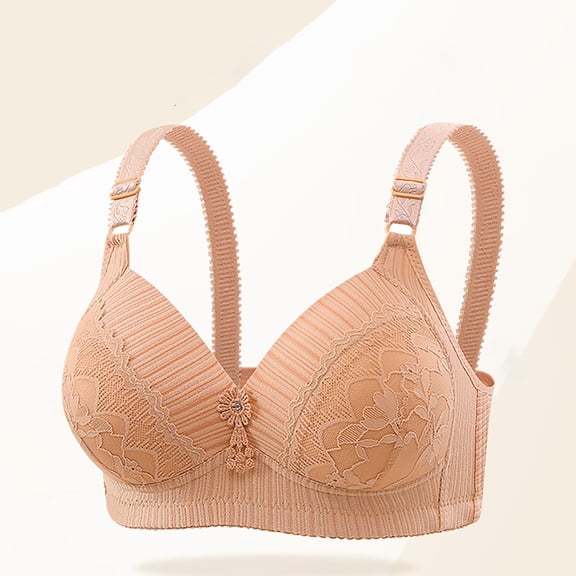 Swuxness Women's Thin Push Up Wireless Bras Seamless Support Rows Back Closure Sports Wear