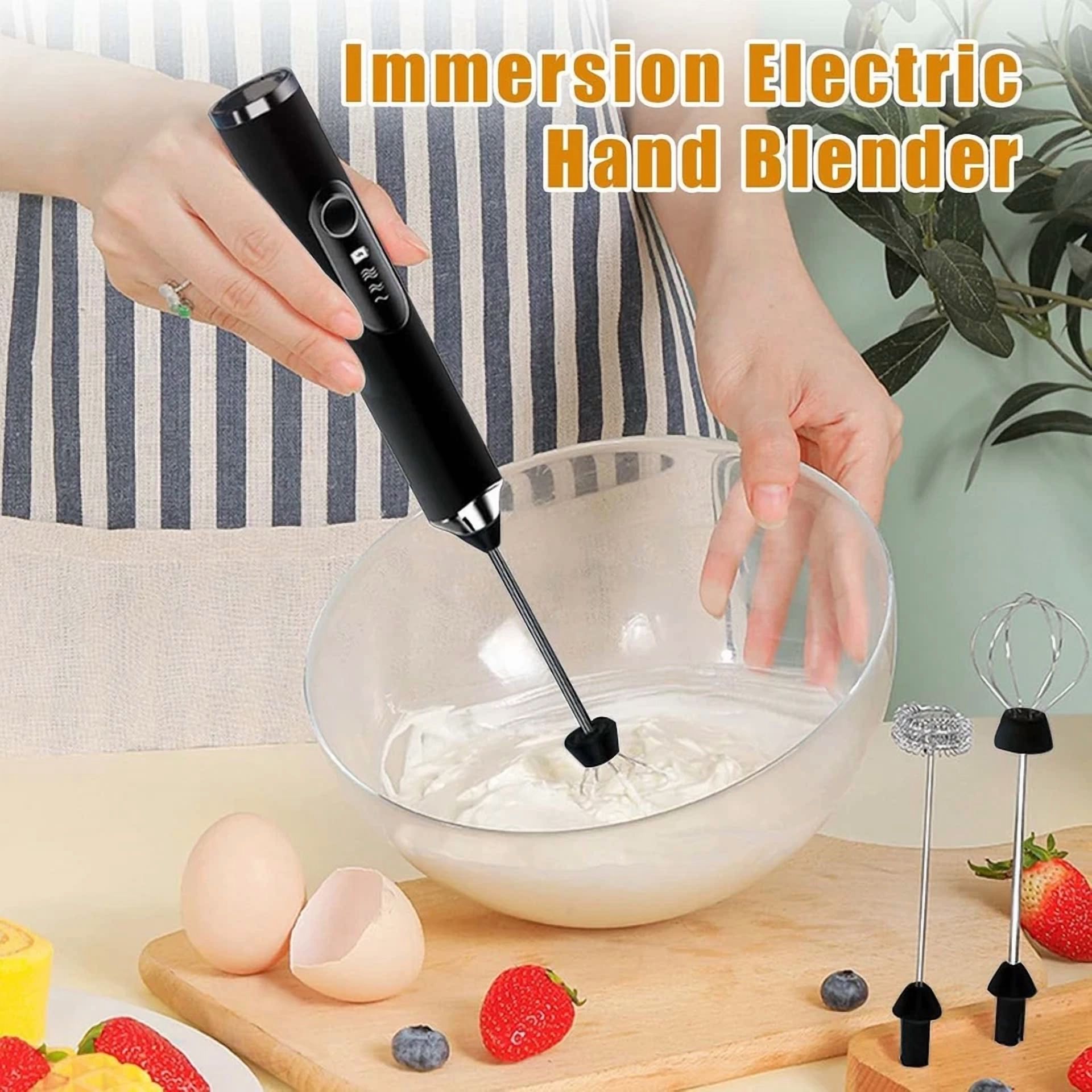 Immersion Electric Blender Milk Frother Handheld Usb Charging Wireless Mini Mix