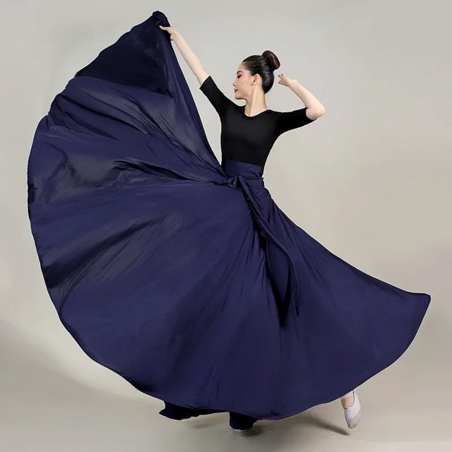 Vestido de talla grande para mujer, falda de baile moderno, traje elegante de 540 grados, para actuación en escenario y Carnaval, 720