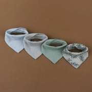 4Pcs/Lot Baby Bibs Muslin Cotton Stuff Newborn Solid Color Snap Button Soft Saliva Towel Burp Cloth Feeding Drool Bibs SET10