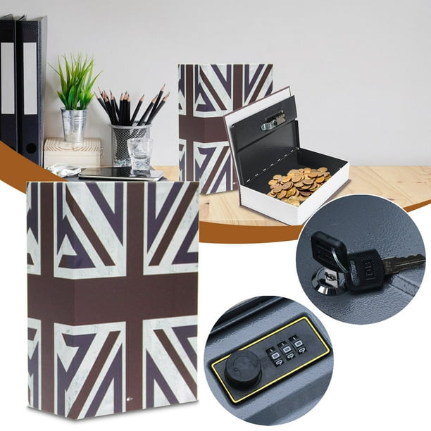 Caja fuerte de simulación con cerradura combinada • Caja de seguridad de acero inoxidable para dinero y objetos de valor • Almacenamiento en la oficina en casa • 18x11,5x5,5 cm