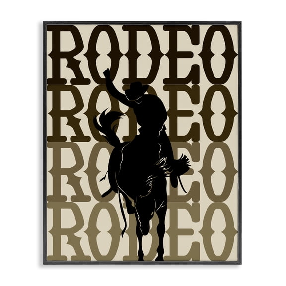 Stupell Industries Eclectic Rodeo Gradient Cowboy Black Framed Giclee Art, 11 x 14, by CAD Designs