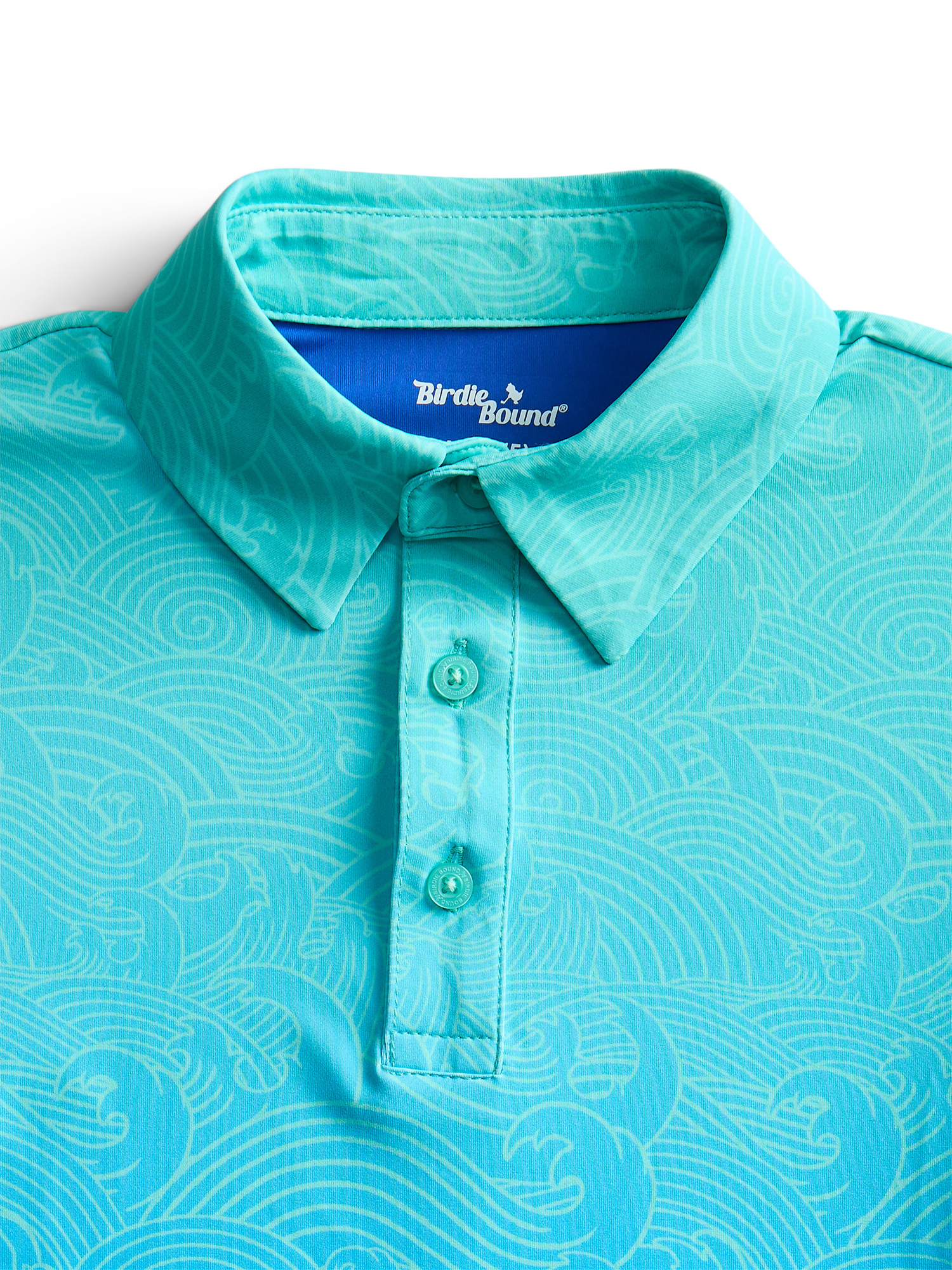 Birdie Bound Boy's Performance Ombre Waves Printed Golf Polo Shirt, Sizes XS-XL