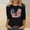 Black, variant on 3/4 Sleeve Plus Size Patriotic Tops for Women USA Flag 4th July American Red White Blue Star Stripe T-Shirt Plus Size