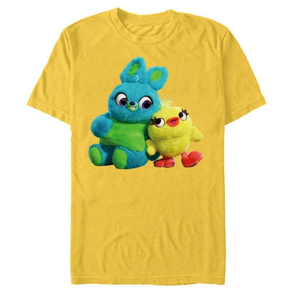 Disney Pixar Toy Story 4 Ducky and Bunny Plush Pals T-Shirt- Short Sleeve Blended T-Shirt for Adults - Customized-Yellow