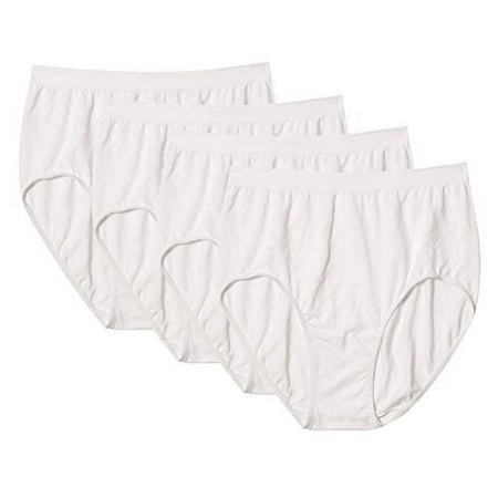 Bali Comfort Revolution Seamless Diamond Microfiber Brief (Pack of 4) 4 White Diamond