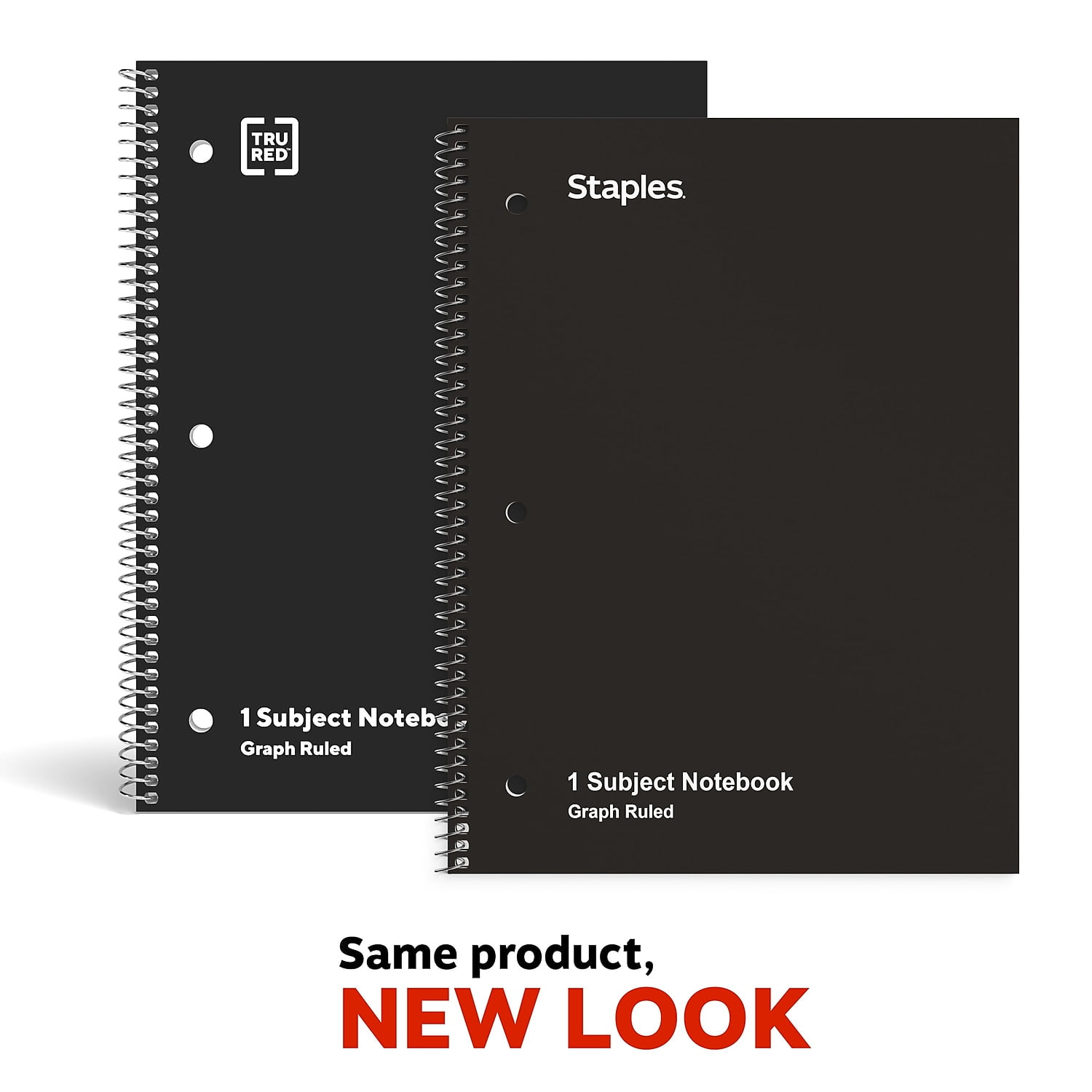 Staples 1-Subject Notebook 8' x 10.5' Graph Ruled 70 Sheets Black (23986B) 132713