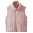 thumbnail image 4 of Otqutp Boys Girls Plain Fleece Vest Teen Kids Zip Up Mock Neck Sleeveless Thermal Fall Winter Outerwear Warm Jacket Waistcoat, 4 of 5