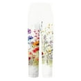 thumbnail image 4 of VNKIDY Womens Watercolor Floral Print High Waist Wide Leg Pants Side Pocket Loose Fit Lightweight Casual Trousers For Summer Daily Wear White XL, 4 of 5