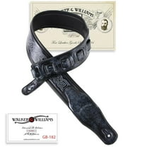 Walker & Williams GB-182 Cobalt Black Brushed Celtic Braid Design Padded Guitar Strap