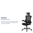 thumbnail image 6 of BizChair High-Back Black Mesh Swivel Ergonomic Executive Office Chair with Flip-Up Arms and Adjustable Headrest, BIFMA Certified, 6 of 14