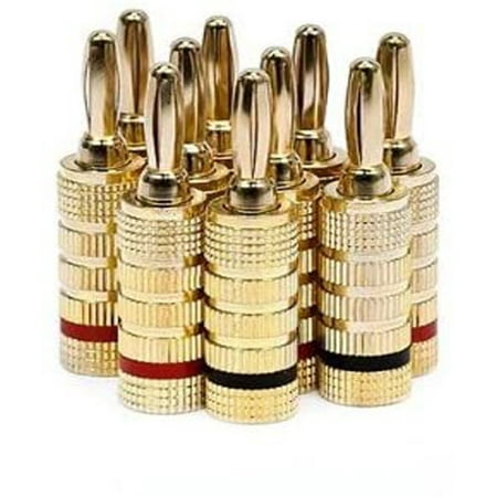 iMBAPrice (5 Pairs) of Speaker Banana Plugs - Closed Screw Type for Speakers Cable