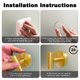 thumbnail image 5 of 6 ganchos para toallas de ducha con ventosa para montaje en pared, resistente, sin taladro, ganchos de acero inoxidable impermeables Sus304 para dormitorio, baño, cocina, hotel y oficina (dorado cepil, 5 of 5