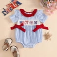 thumbnail image 2 of JUMEYU Fourth of July Baby Girl Bodysuit Newborn Baby Girls Romper Short Sleeve Romper Playsuits Jumpsuit Infant Summer Clothes 0 3 6 9 12 18 24 Months (Sky Blue,12-18 Months), 2 of 6