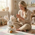 thumbnail image 5 of Interactive Bunny Toy, Animated Bunny Toy, 12inWhite Plush Bunny Stuffed Animal, Floppy Ear Movement, Singing, EasterforToddlers, Carrot Bow Detail, 1 Pc, 5 of 6