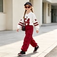 thumbnail image 2 of Enyan Girl's 2 Piece Outfits Trendy Long Sleeve Y2K Shirt Top+Cargo Baggy Pants Set Teen Kid Girl Winter Clothes,7-8 Years, 2 of 7