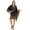 Black, variant on Printed Caftan Gown Maxi Robe Dress For Women Beachwear Short Swimsuit Cover Up