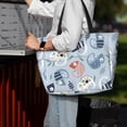 thumbnail image 4 of Wukai Cute Chameleons On Blue Print Zipper Bag,large Beach Tote Bag,Waterproof Sandproof Bag,Grocery and Picnic Tote Travel Bag, 4 of 5