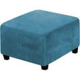 thumbnail image 1 of CNKOO Clearance Under 5$ Velvet Pouffe Cover   Square Ottoman Ottoman Slipcover Square Footstool Protector Storage Stool Ottoman Stretch with Elastic Bottom Feature Real Velvet Plush Fabr, 1 of 7
