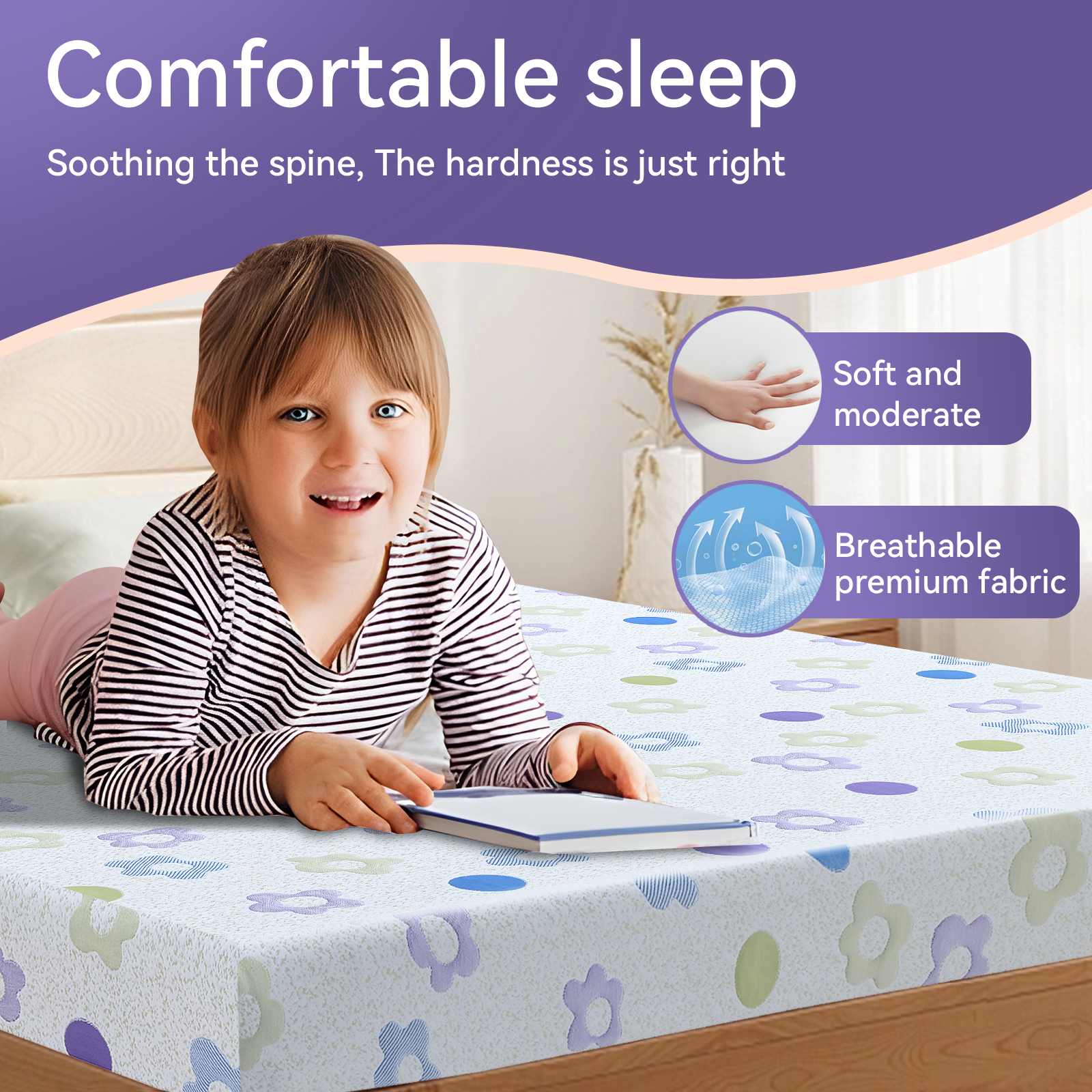 VFD 6" Gel Memory Foam Mattress, Medium Feel, Twin-XL