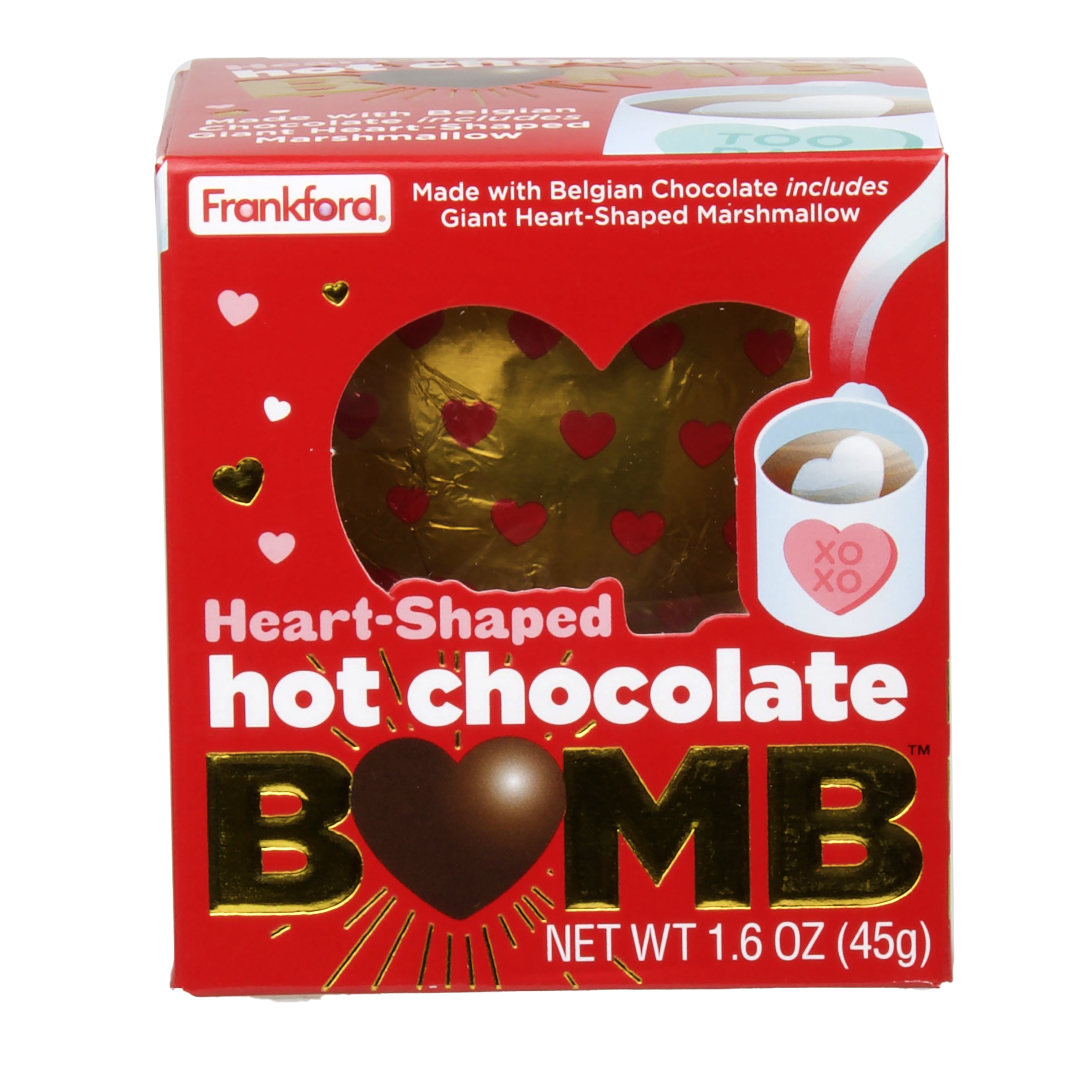 Frankford Valentine's Day Heart Milk Chocolate Bomb 1.6oz, 1 Count
