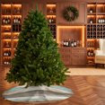 thumbnail image 4 of Farmhouse Blue Grey Brown Christmas Tree Skirt 36 Inches, Vintage Ombre Wooden Xmas Trees Skirt Mat Cover Decorations for Holiday Party Indoor Outdoor, 4 of 9