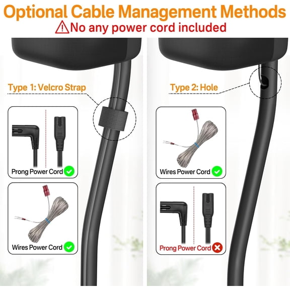 Height Adjustable Speaker Stand Pair, 33–42 Inch Extension, Wall Mount Compatible, Rear Surround Speaker Stands Up to 5 lbs, Keyhole & Thread Mount