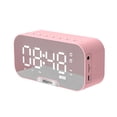 thumbnail image 1 of Despertador Reloj despertador con superficie de espejo digital con altavoz BT y radio FM y pantalla de temperatura Alarmas duales Reloj electrónico de escritorio Reproductor de música portátil recarga, 1 of 8