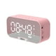 thumbnail image 1 of Reloj despertador digital con superficie de espejo con altavoz BT y radio FM Alarmas duales Reloj de escritorio electrónico Reproductor de música portátil recargable Soporte para tarjeta TF 3 niveles, 1 of 8