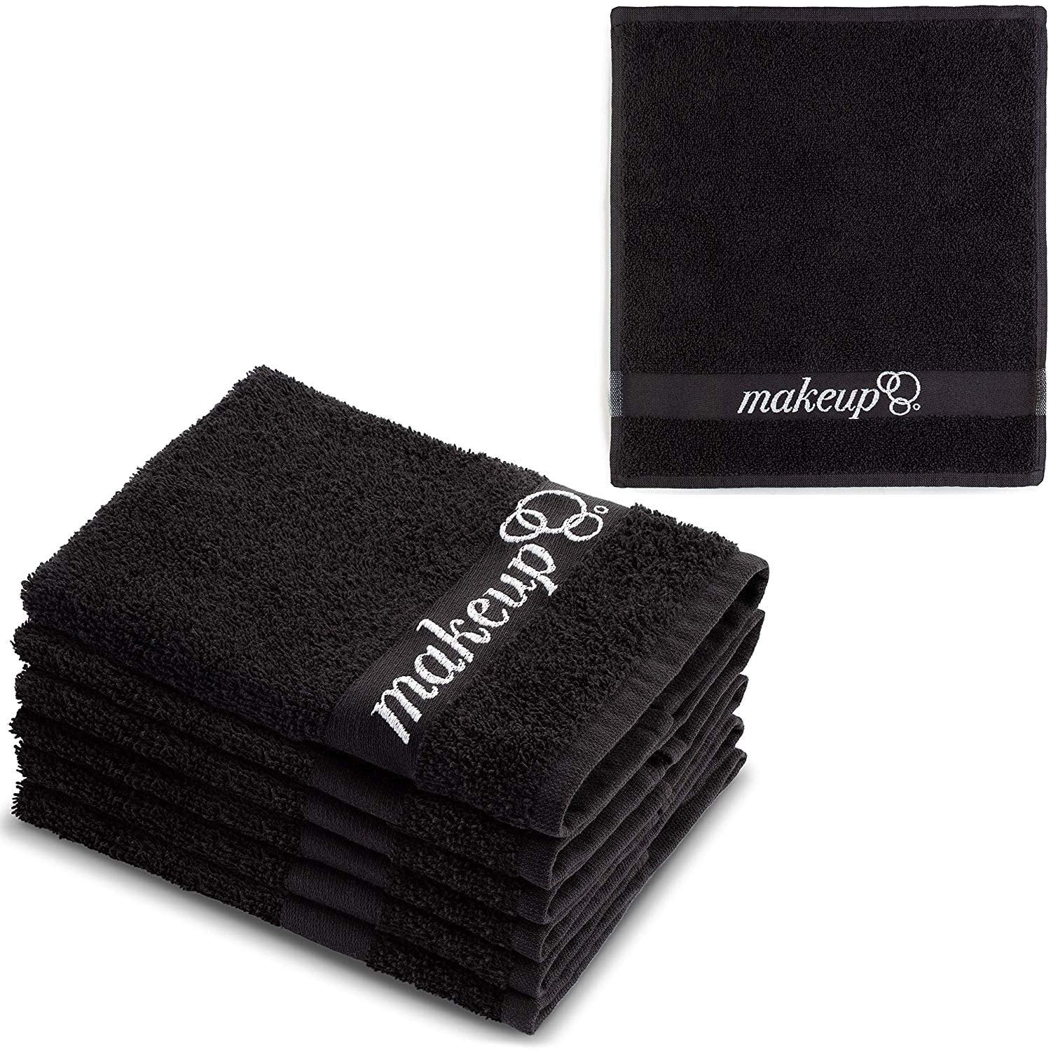 Soft Microfiber 13x13 Washcloth Reusable Embroidered 6 Pack of Makeup Towels