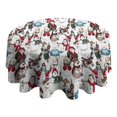 thumbnail image 4 of White Christmas Snowman Pattern Round Tablecloth 60"x60",Wrinkle Wipeable Table Cloth for Kitchen Dining Room Picnic Patio Party, 4 of 6