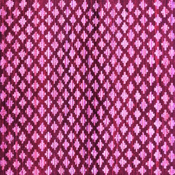 Ahgly Company Indoor Square Abstract Pink Contemporary Area Rugs, 5' Square