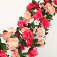 thumbnail image 3 of Artificial Flower Garland,Silk Rose Vine Flowers with Green Leaves,Hanging Fake Roses Garlands,Rose Ivy Flower Vines Floral Garland for Anniversary Wedding Birthday Party Decor,8ft/Pc,Topboutique, 3 of 7