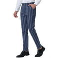 thumbnail image 5 of INSPIRE CHIC Men's Striped Dress Pants Flat Front Trousers Business Pant, 5 of 6