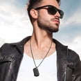 thumbnail image 3 of Lord's Prayer Cross Dog Tag Necklace | Stainless Steel Engraved Cross Pendant | Black/Silver Religious Necklace for Men, Father's Day Gift, 3 of 8