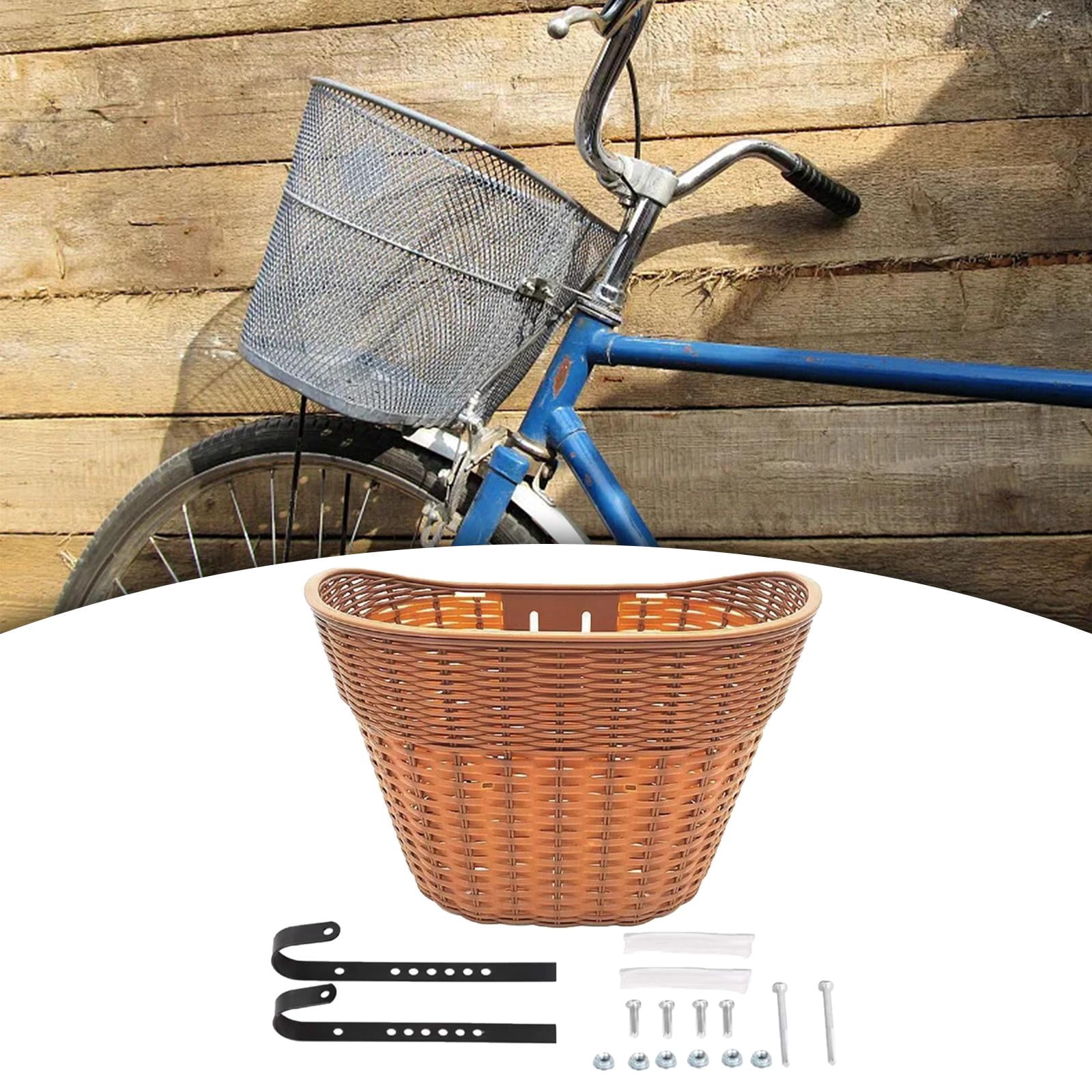DimyFew Bicycle Basket for The Front, Luggage Carrier Basket for Excursions And Shopping brown