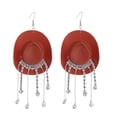 thumbnail image 1 of Jewelry Sparkling Tassel Cowboy Hat Earrings Western Cowboy Multi Color Earrings, 1 of 6