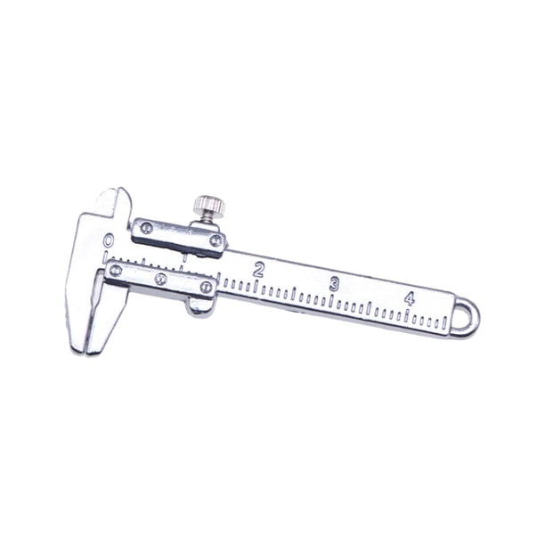 Accesorios para casa de muñecas Modelo Calibrador Vernier para casa de muñecas 1/6 1/12 Mini Regla plata
